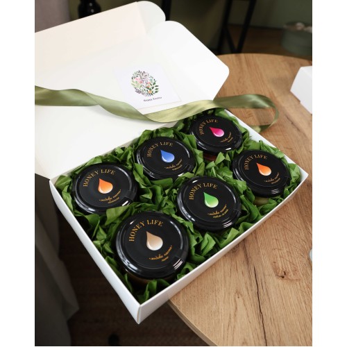 Подарунок на Великдень: подарунковий набір з крем-медом (6×140 г) — Green Подарунок на Великдень: подарунковий набір з крем-медом (6×140 г) — Green